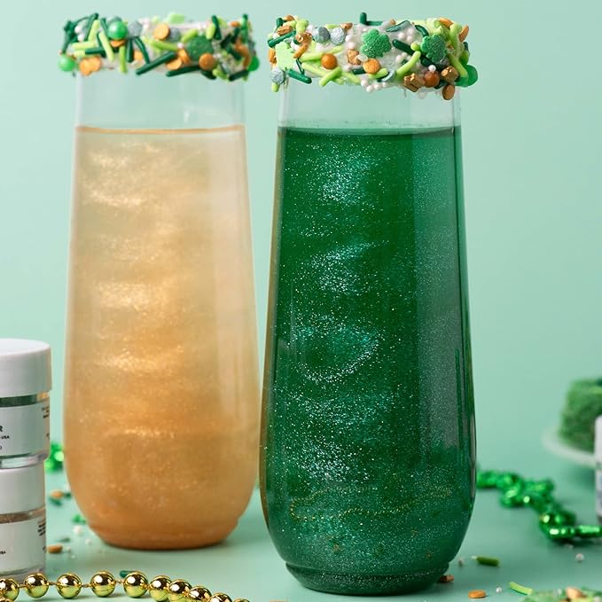 Sweets Indeed, Edible Glitter, Perfect for Drinks, Cocktails, Beverages & Cake Decorating, Dessert Cake Topper, Gift, 4 grams (Green Edible Glitter)