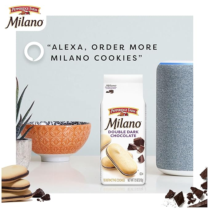Pepperidge Farm Milano Double Dark Chocolate Cookies, 7.5 OZ Bag (15 Cookies)