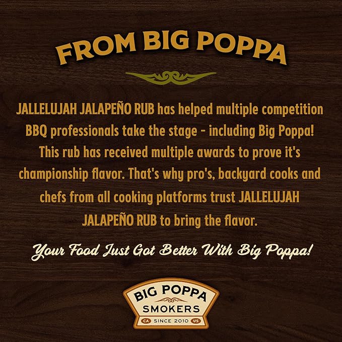 Big Poppa’s Jallelujah Spicy Jalapeno Seasoning – Versatile, Gluten-Free Jalapeno Rub for Steak, Chicken and More! (3 Pack Bundle)