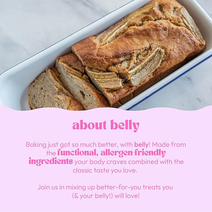 Belly Banana Bread Mix with Collagen Protein | High-Protein | Banana Muffin Mix | Grain-Free Dairy-Free Nut-Free | Healthy Snacks For Adults & Kids | Women-Owned Business | 11.3 Ounces | 3 Pack