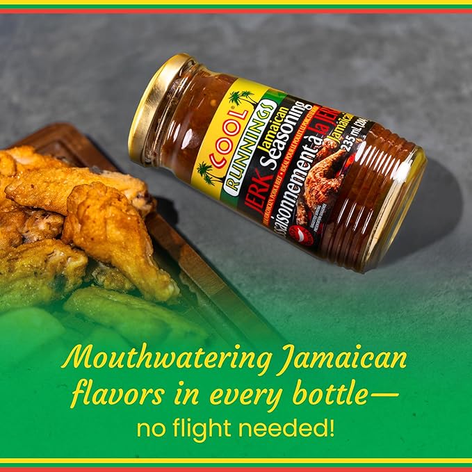 Cool Runnings Jerk Jamaican Seasoning Hot Sauce 284g - Authentic Spicy Jamaican Sauce for Marinating, Grilling, and Cooking Chicken, Pork, and Fish, Perfect for Bold Caribbean Jerk Flavors