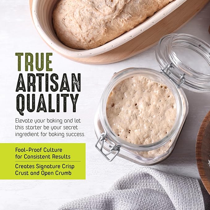 Sourdough Starter Culture San Francisco Style - Homemade Artisan Bread - Fast Activating Sourdough Starter Culture - Dehydrated Live Culture Bread Mix - Easy Instruction Manual- KOSHER - By LA Trevitt