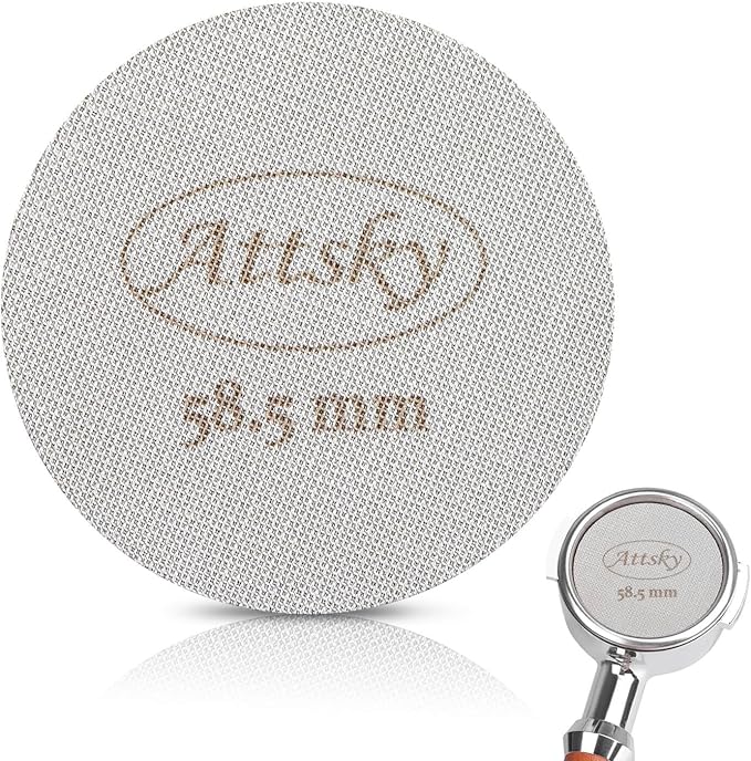 58.5mm Espresso Puck Screen, Espresso Filter for 58mm Portafilter Filter Basket, Reusable Espresso Screen with 1.7mm Thickness 150?œm 316 Stainless Steel