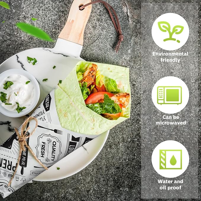 Wax Paper Sheets Deli Newsprint Food Basket Liners Sandwich Wrapping Paper Grease Resistant Waterproof Wrapping Tissue Hamburger Picnic Tissue for Baking Kitchen 8.3 x 9.8 Inch(1000 Pcs)
