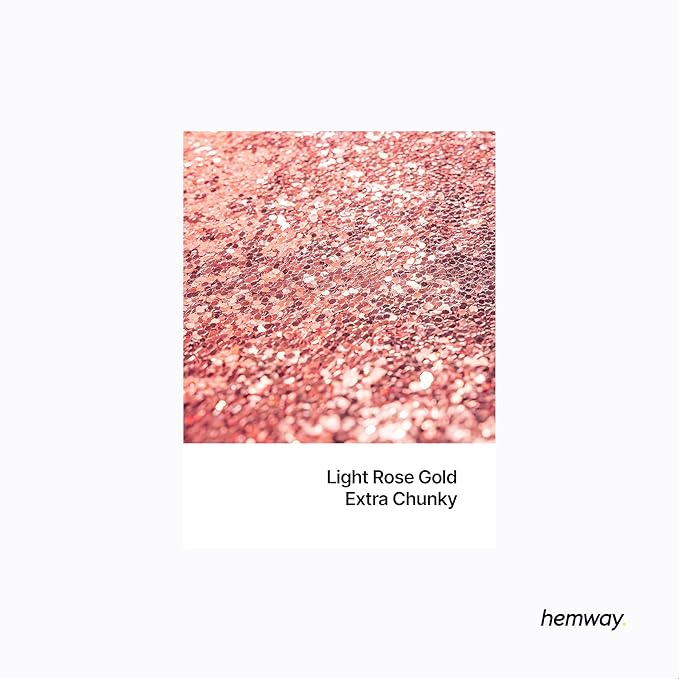 Hemway Premium Glitter Shaker - Light Rose Gold | 115g Extra Chunky Metallic Flake Sequins for Resin & Epoxy Crafts | Craft Supplies for Tumblers, Festival, Art