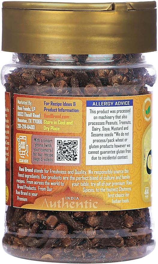 Rani Cloves Whole (Laung) 2oz (56g) Great for Food, Tea, Pomander Balls and Potpourri, Hand Selected, Spice, PET Jar ~ All Natural | NON-GMO | Kosher | Vegan | Gluten Friendly | Indian Origin