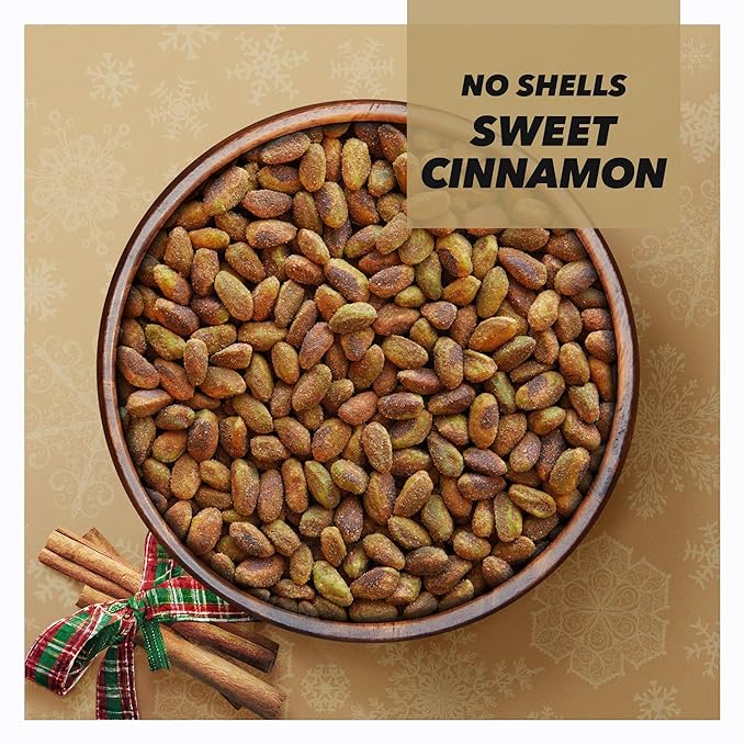 Wonderful Pistachios No Shells, Sweet Cinnamon Flavored Nuts, 5.5 Ounce Resealable Bag, Protein Snacks, Gluten Free, Healthy Snack