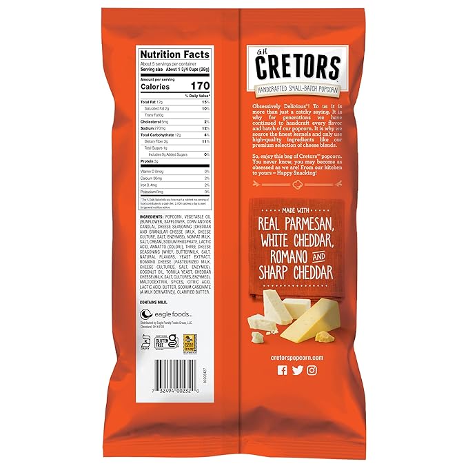 G.H. Cretors Cretors Four Cheese Mix, 5 Oz Bags (Pack Of 12)