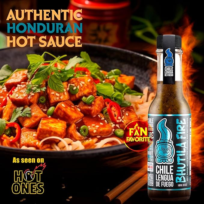 BHUTILA FIRE Super Hots Hot Sauce - Sour Orange, Smoked Scotch Bonnet, Chipotle, Jalapeno - 4.5/6 Heat Level