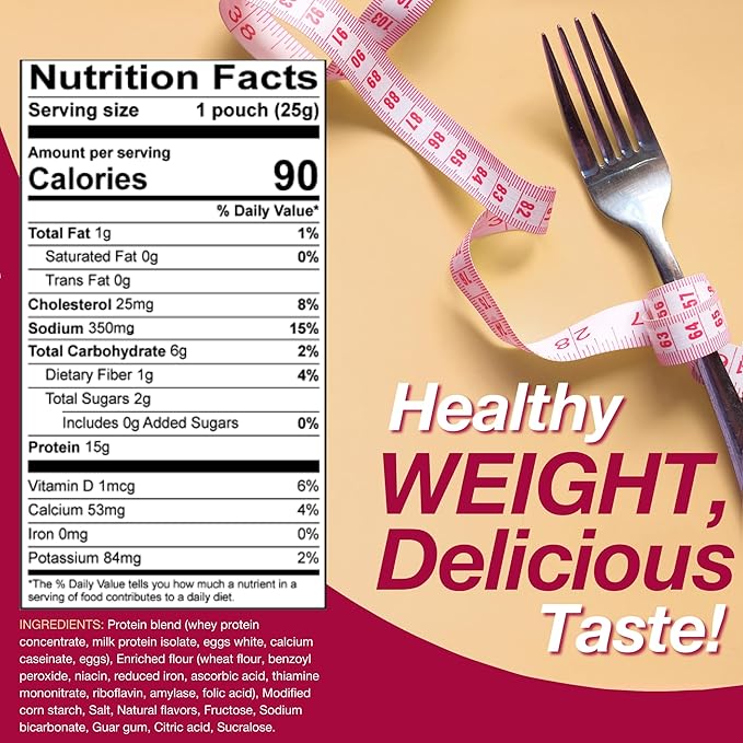 ProtiDIET Naturally Flavored Protein Pancake Mix - Low Fat High Protein Snacks - Nutrient-Rich Pancakes for Breakfast - Perfect On-the-Go Pancakes - 7 Pancake Mix Packets Per Box