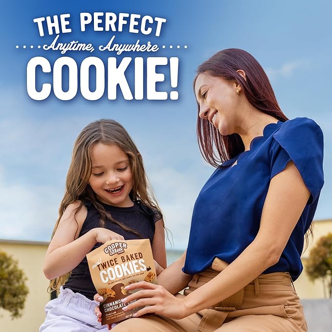 COOPER STREET Twice Baked Cinnamon Chocolate Biscotti Cookies - Crispy Mini Biscotti Cookies Ideal with Coffee - Traditional Low Calorie Italian Snacks - Kosher, Dairy, Peanut & Soy Free (6 Pack)
