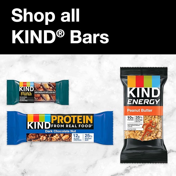 KIND Nut Bars, Dark Chocolate Nuts and Sea Salt, Healthy Snacks, Gluten Free, Low Sugar, 6g Protein, 24 Count (Pack of 3)
