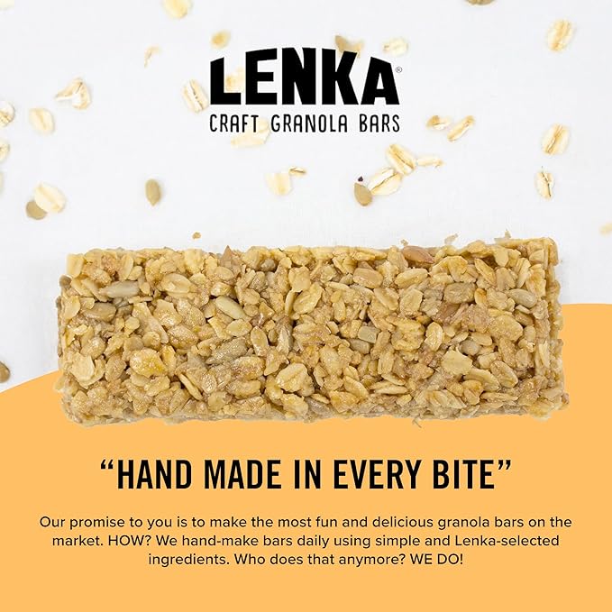 Lenka Bars - Vanilla Espresso Snack Bars, Gluten Free, High Fiber, Kosher, Wholesome, No Artificial Flavors, Individually Wrapped - 12 Pack