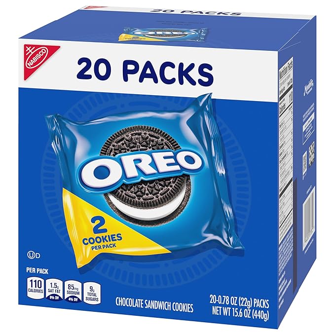 OREO Chocolate Sandwich Cookies, 20 Snack Packs (2 Cookies Per Pack)