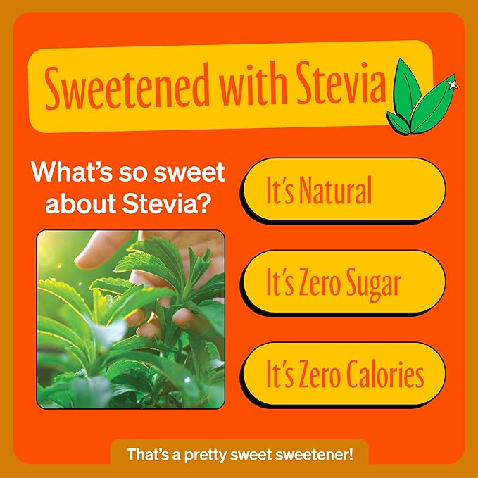 Zevia Zero Sugar Soda, Orange, 12 oz Cans (8-Pack) ??Naturally Sweetened, Non-GMO Project Verified, Gluten-Free, Vegan