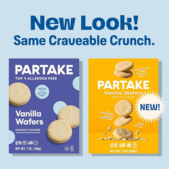 Partake Gluten Free Mini Classic Graham Crackers & Vanilla Wafer Cookies Variety Pack - Vegan - Free From the Top 9 Allergens Including Dairy, Wheat, Soy, Eggs, & Peanuts - Non GMO - Safe School & Office Snack (21 Packs, 0.67 oz)