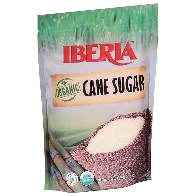 Iberia Organic Premium Cane Sugar, 1.5 lb. (Pack of 3) 100% Natural, Non GMO, Pure Cane Sugar