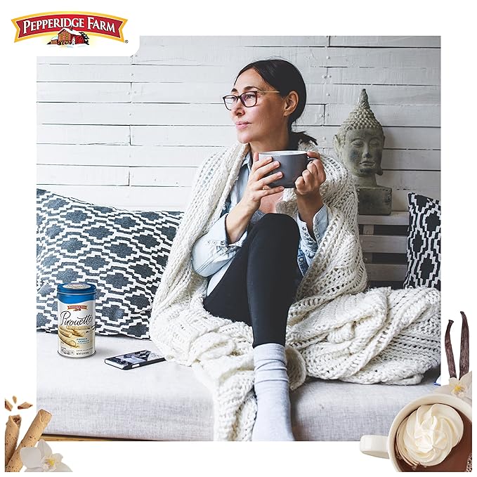 Pepperidge Farm Pirouette Cookies, French Vanilla Flavored Crème Filled Wafers, 13.5 Oz Tin (Pack of 4)