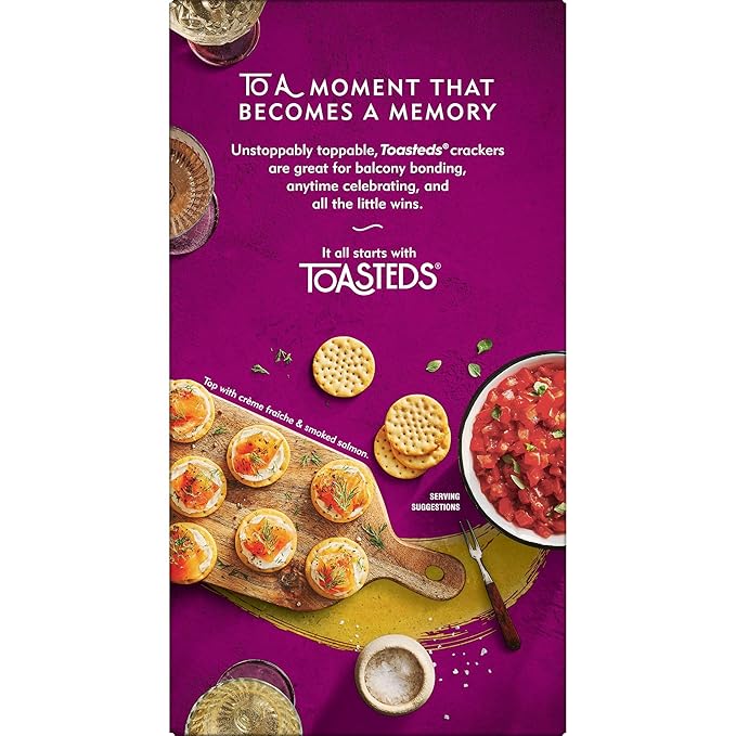 Toasteds Crackers, Party Snacks, Lunch Snacks, Classic Buttercrisp (6 Boxes)