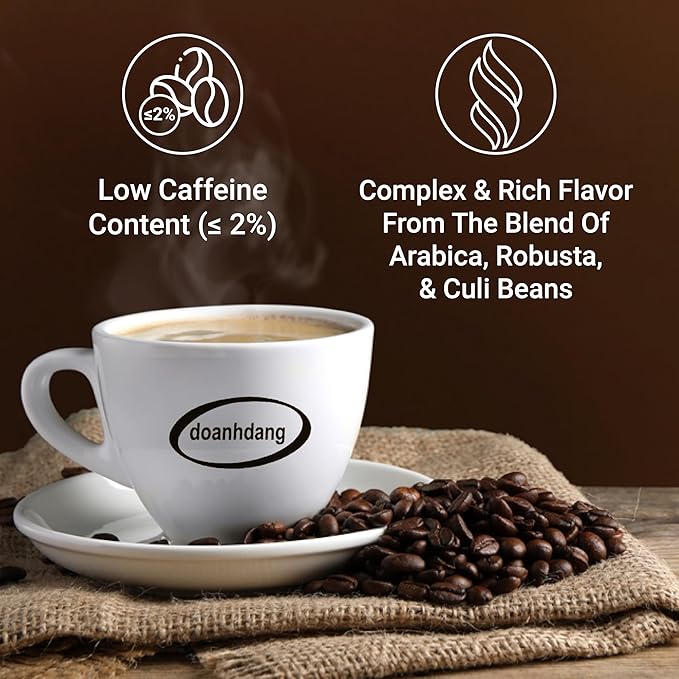 doanhdang - 17 Oz Traditonal Vietnamese Coffee Blend, Arabica, Robusta, Culi with Caramel Ground Coffee, Espresso & Brew, Origin from Vietnam, Whole Med Roast Ground, Pack of 1, Phin Filter Included