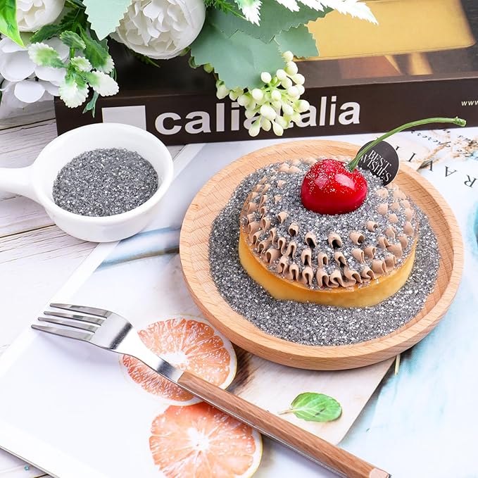 Silver Sanding Sugar Sprinkles, 6.35 Oz Edible Sparkling Sugar Crystals for Baking Cookies Ice Cream Cupcake Cake Decorations