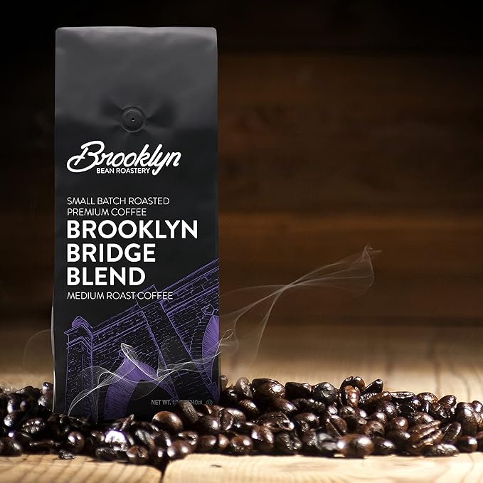 Brooklyn Beans Bagged Ground Coffee Variety Pack - Light, Medium, Dark Roast and Flavored (12 Ounce Bag, Pack of 6)