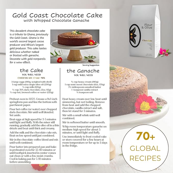 Flour & Olive ??Award Winning Gourmet Chocolate Olive Oil Cake Baking Mix