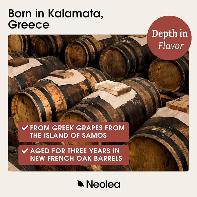 Neolea Dark Balsamic Vinegar from Greece - Made from 70% Grape Must & Red Wine Vinegar Aged in French Oak Barrels- Dressing for Salad, Cooking, Food, Cheese & Meal - 8.45 fl oz / 250 ml