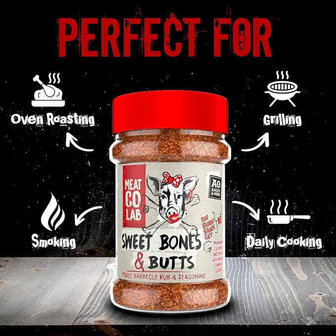 Angus & Oink | Sweet Bones & Butts Rub | Maple & Javanese Sugar Blend | Perfect for Ribs, Pulled Pork & Chicken | Ultimate BBQ Seasoning | 200g