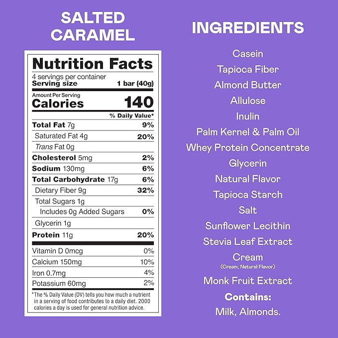 MAGIC SPOON Treats - High Protein, Low Carb, Keto Friendly, Low Sugar, Gluten Free, Crispy Protein Bar Cereal Bar, On-The-Go Healthy Snack (Salted Caramel, 8 Bars)