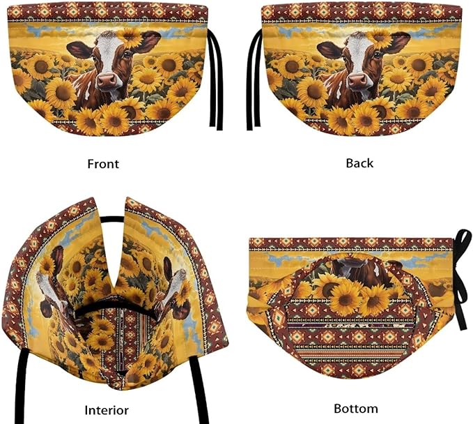 Highland Cow Tea Cozy for Teapot Insulated Sunflower Tea Pot Cover for Party Gifts Cattle Wildlife Tea Cosy for Teapot Home Decor Tea Pot Cozy for Keeping Warm, I135CZA18-28