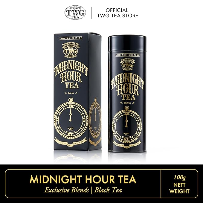TWG Tea | Midnight Hour Tea | Black Tea | Lemongrass & Tropical Fruits | Haute Couture Tin, 100g | Gift Set