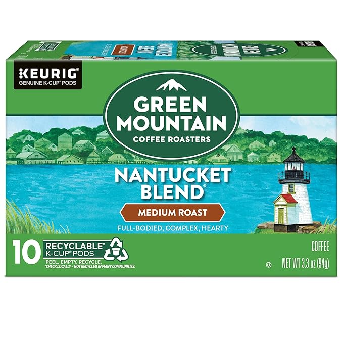 Green Mountain Coffee Roasters Nantucket Blend, Keurig Single Serve K-Cup Pods, Medium Roast Coffee, 60 Count, (6 Packs of 10)