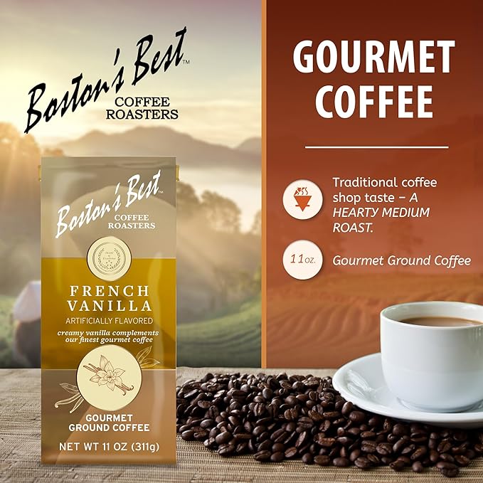Boston???Best - French Vanilla Coffee, Delicious Gourmet Coffee, Premium Ground Coffee, 11 oz. / 311 g Bag