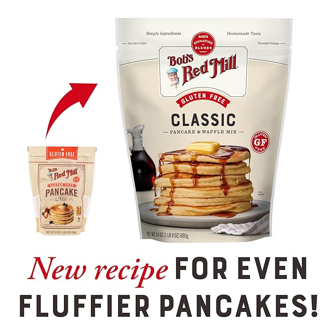 Bob?셲 Red Mill Gluten Free Pancake & Waffle Mix, 1.5 Pound (Pack of 1) ??Whole Grain, Makes 34 Pancakes per Bag, Packaging May Vary