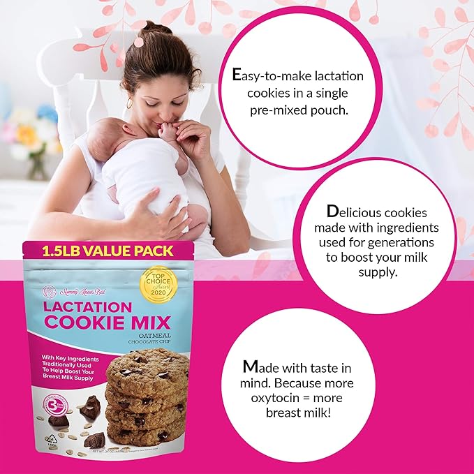 Lactation Cookies Mix - Oatmeal Breastfeeding Cookie Supplement Support for Breast Milk Supply Increase (Chocolate Chip, 1.5 Pound (Pack of 1))