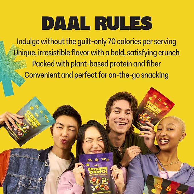 Daal By Keen Crunchy Mung Bean Snacks ??Buffalo Chutney ??Plant-Based Protein, High Fiber, Gluten-Free, Nut-Free ??Mix into Salads or Enjoy as an On-the-Go Snack ??1 Resealable Pack, 4.76 oz