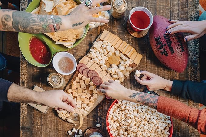 Cheese Bros Game Day Deluxe Gift Box | Fresh from Wisconsin | Includes Goudas, Curds, 8-Year Aged Cheddar, Mustard, Summer Sausage and Organic Crackers | Tailgating Snacks for Everyone