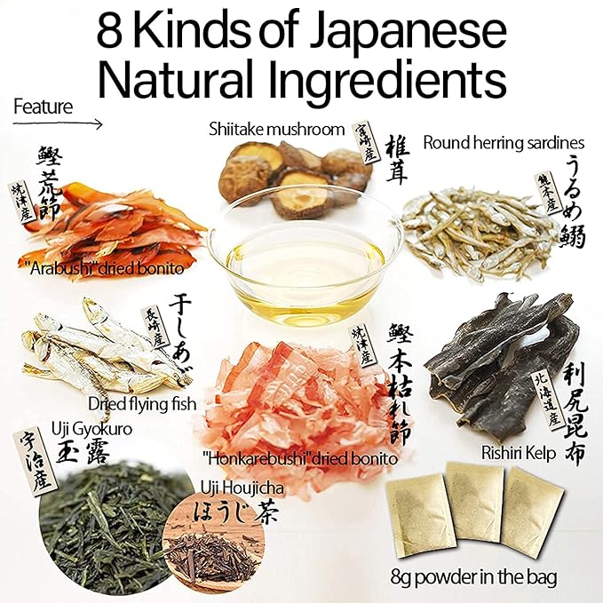 Chaganju Dashi Stock, Dashi Packet ??Ramen Broth, Miso Soup, Udon, Shabu Shabu & Hot Pot Soup Base ??Rich Umami Flavor, 8 Carefully Selected Ingredients ??Authentic Japanese Umami Dashi, Made in Japan, 8g 횞 15pacs