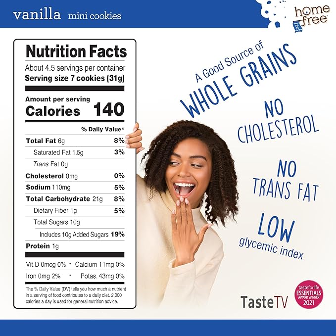 Homefree Treats you Can Trust, 70% Organic, Vanilla Mini Cookies, 5-Ounce (Pack of 6)