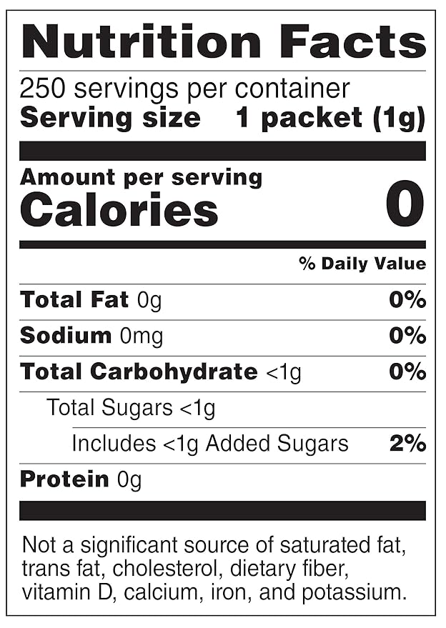 Amazon Brand - Happy Belly Zero Calorie Pink Saccharin Sweetener Powder, 250 Packet, 8.81 ounce (Pack of 1)