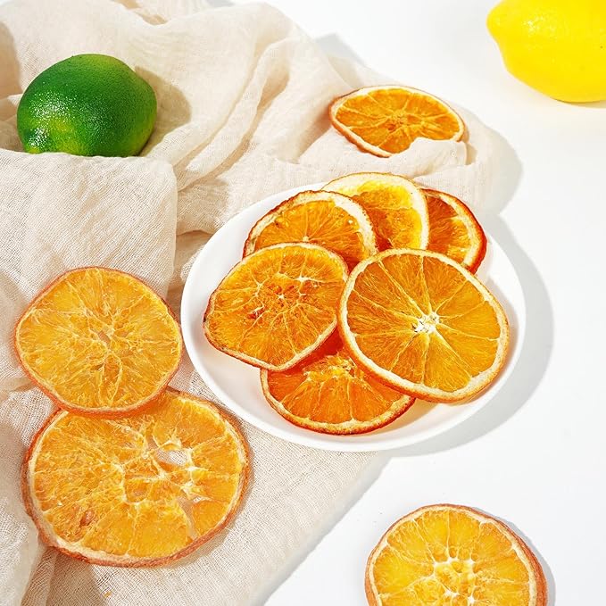Dried Orange Slices,Dehydrated Orange Slices 8.82oz/250g Perfect for Cocktails,Fruit Tea, Garland, Crafts and Baking Sweet Wheels for Garnish, 100% Natural No Additives No Added Sugar