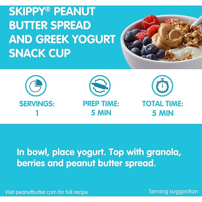 SKIPPY Chunky Peanut Butter Blended with Plant Protein, 16oz Plastic Jar, 12 Pack