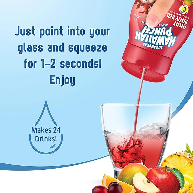 Hawaiian Punch, Fruit Juicy Red, Liquid Water Enhancer ??New, Better Taste! (4 Bottles, Makes 96 Flavored Water Drinks) ??Sugar Free, Zero Calorie