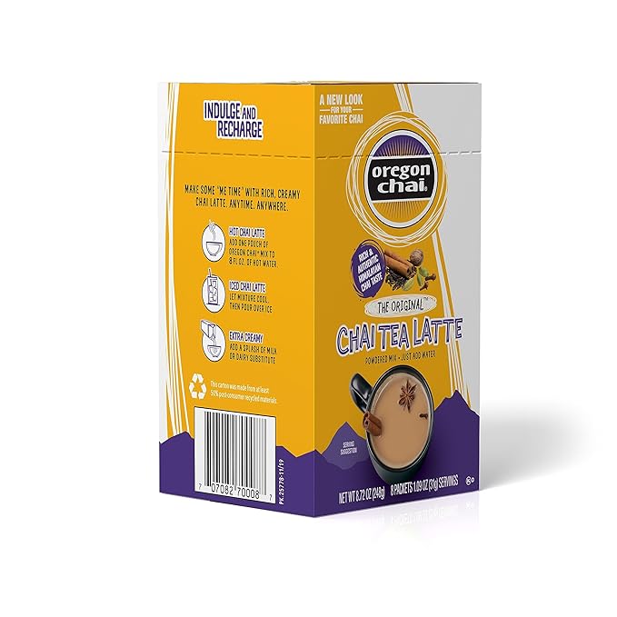 Oregon Chai Original Dry Chai Latte Mix, 8 Count (Pack of 4)