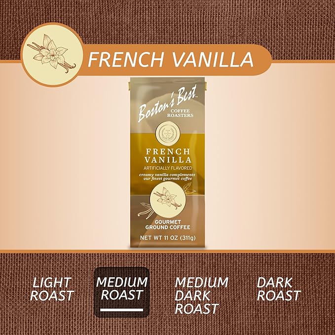 Boston???Best - French Vanilla Coffee, Delicious Gourmet Coffee, Premium Ground Coffee, 11 oz. / 311 g Bag
