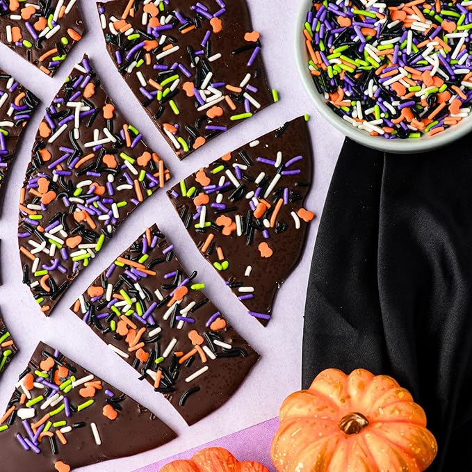 Sweets Indeed Bulk Halloween Sprinklefetti Mix ??1.2 lb Jar | Edible Sprinkles in Orange, Purple, Green, White & Black | Bulk Sprinkle Mix for Cookies, Cupcakes, Cakes & Party Desserts