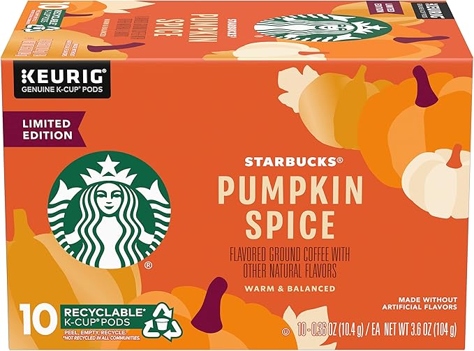 Starbucks Coffee Company Limited Edition Flavored Coffee K-Cups, Pumpkin Spice, 10 CT (Pack of 2)