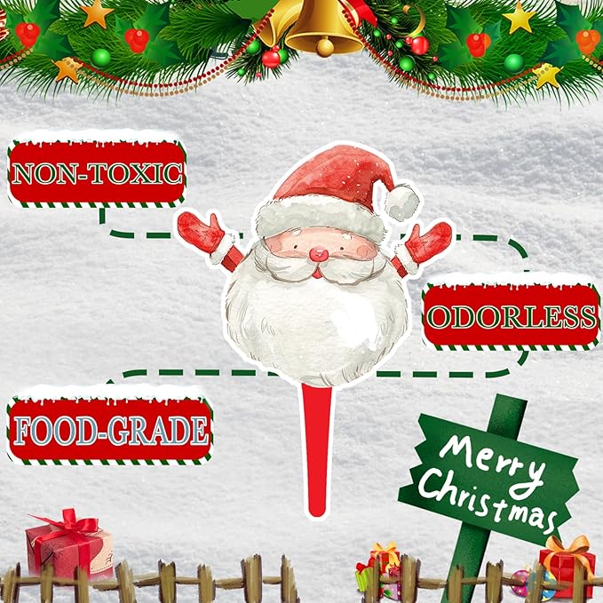 48 Pcs Christmas Cupcake Toppers - Festive Party Decorations for Christmas-Themed Birthdays, Baby Showers, and Holiday Cakes