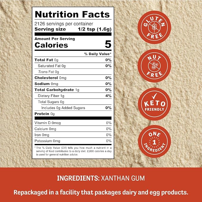 Judee's Gluten Free Xanthan Gum - 7.5 lb Bulk - Baking Supplies - Delicious and 100% Gluten-Free - Great for Keto Syrups, Soups, and Sauces - Enhances Texture and Thickens Dough and Baked Goods